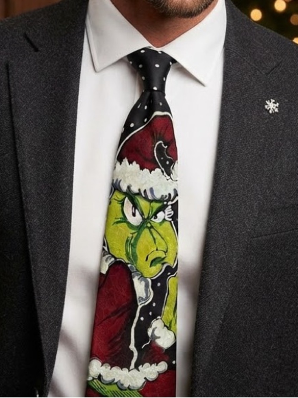 Vintage Grinch Christmas Tie